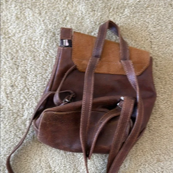 Brandy Melville Brown Leather Backpack - Picture 2 of 4